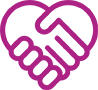 hand shake in the shape of a heart for the Life Works EAP icon
